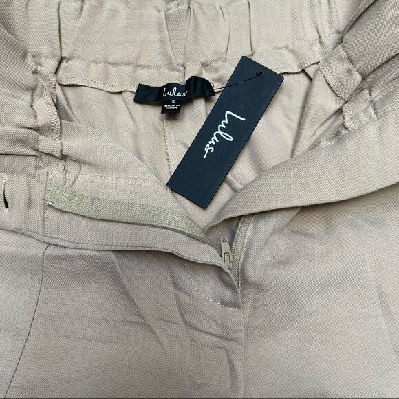 LULUS Paperbag Waist Cargo Shorts In Khaki Small - Picture 6 of 12